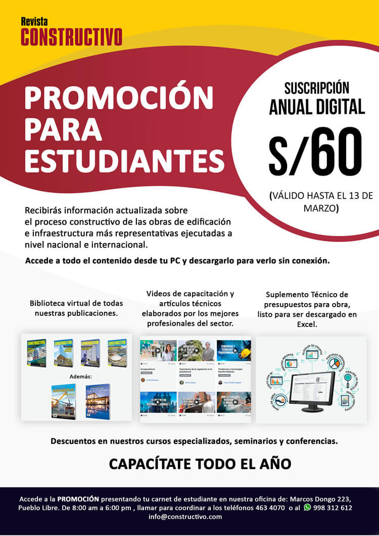 Capacitarte no cuesta tanto, aprovecha la promoción de Constructivo para estudiantes.