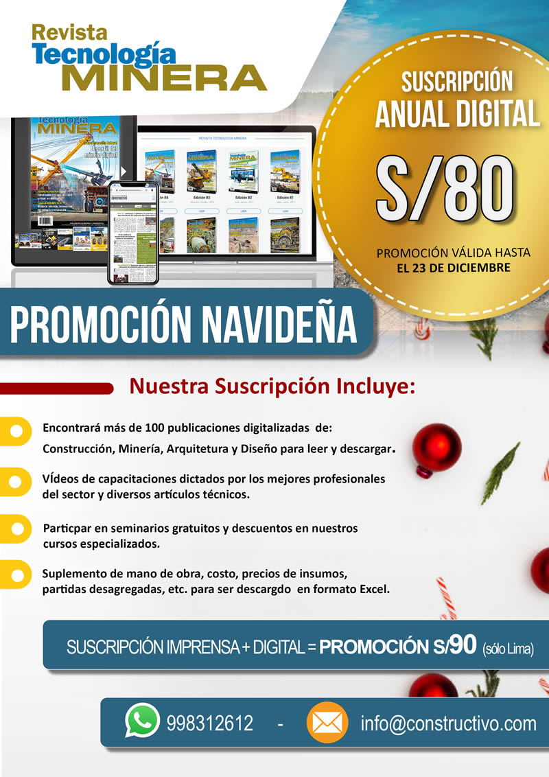 “Promoción Navideña, suscríbete ahora a la revista TECNOLOGIA MINERA”